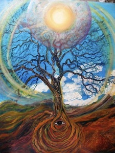 Sacred Art painting by Alison Baumsteiger. Available at Ecoartopia.org and www.redbubble.com.